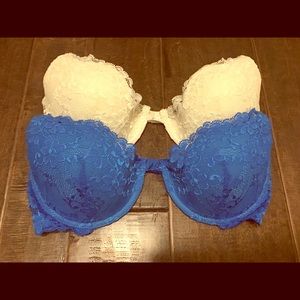 Set of 2 Victoria Secret Lace Push-Up Bras 36D